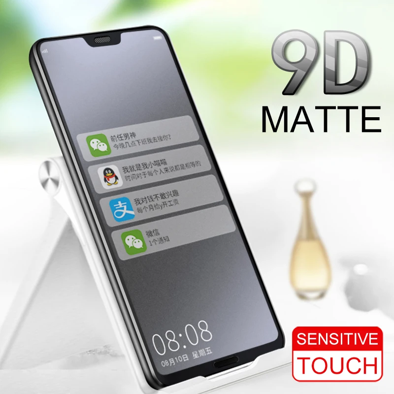 

Fingerprint Full Cover Matte Tempered Glass for huawei honor 20 10lite 8x 8a 8s 8c P20 P30 Lite P Smart 2019 Screen Protect Film