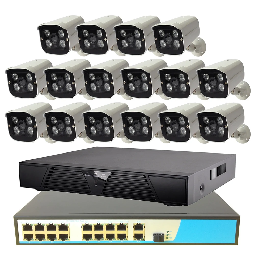 

16ch NVR+16ch POE switch+16PCS POE IP Cameras 960P Surveillance POE Security System