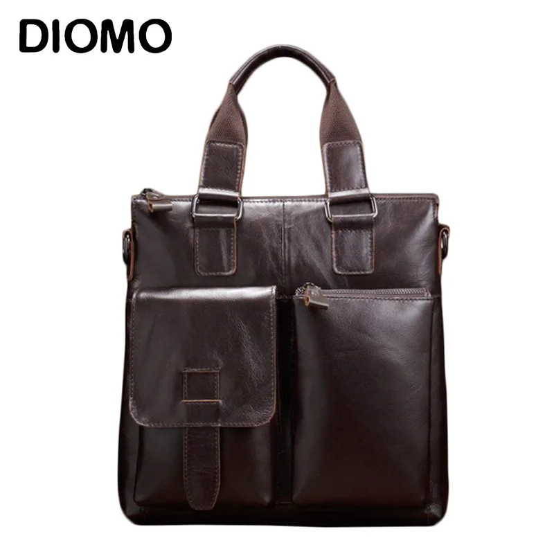 

Men's Luxury Designer Leather Handbags Fashion Retro Men's Business Tote Bag Gentleman Bag Oil Wax Genuine Leather Bag