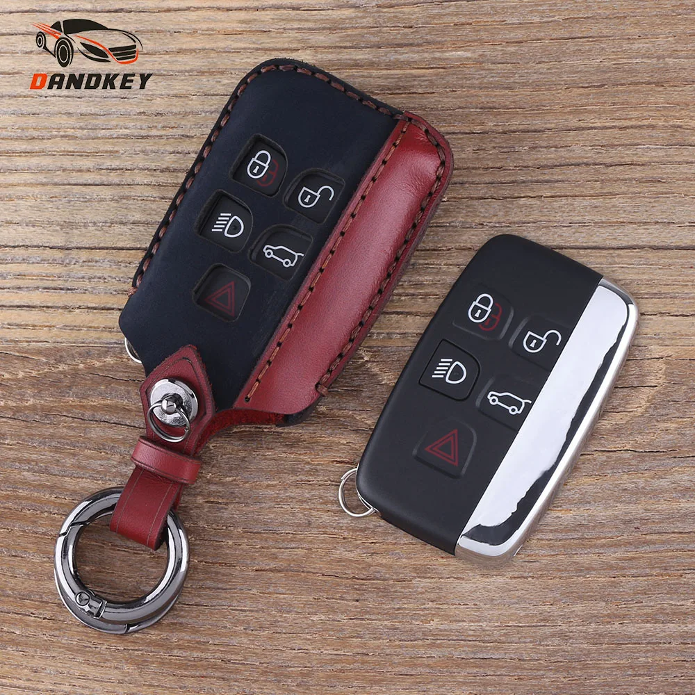 Защитный чехол DANDKEY для ключей из натуральной кожи Land Rover Range Evoque Discovery 4 Fob 5