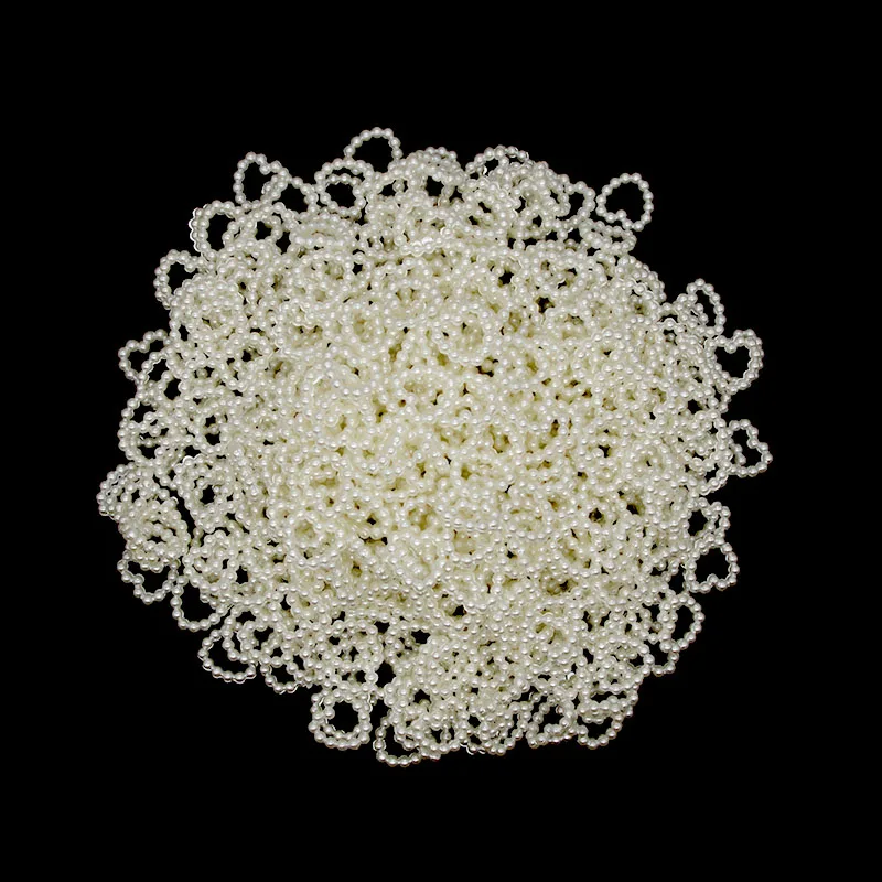 

100pcs/lot 10mm Cream-Color Heart Shape Scrapbook Simulated Pearl Beads Sewing Button DIY Material Findings