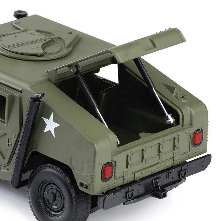 Сплав литья под давлением 1:18 Военная бронированная Hummer тактическая машина