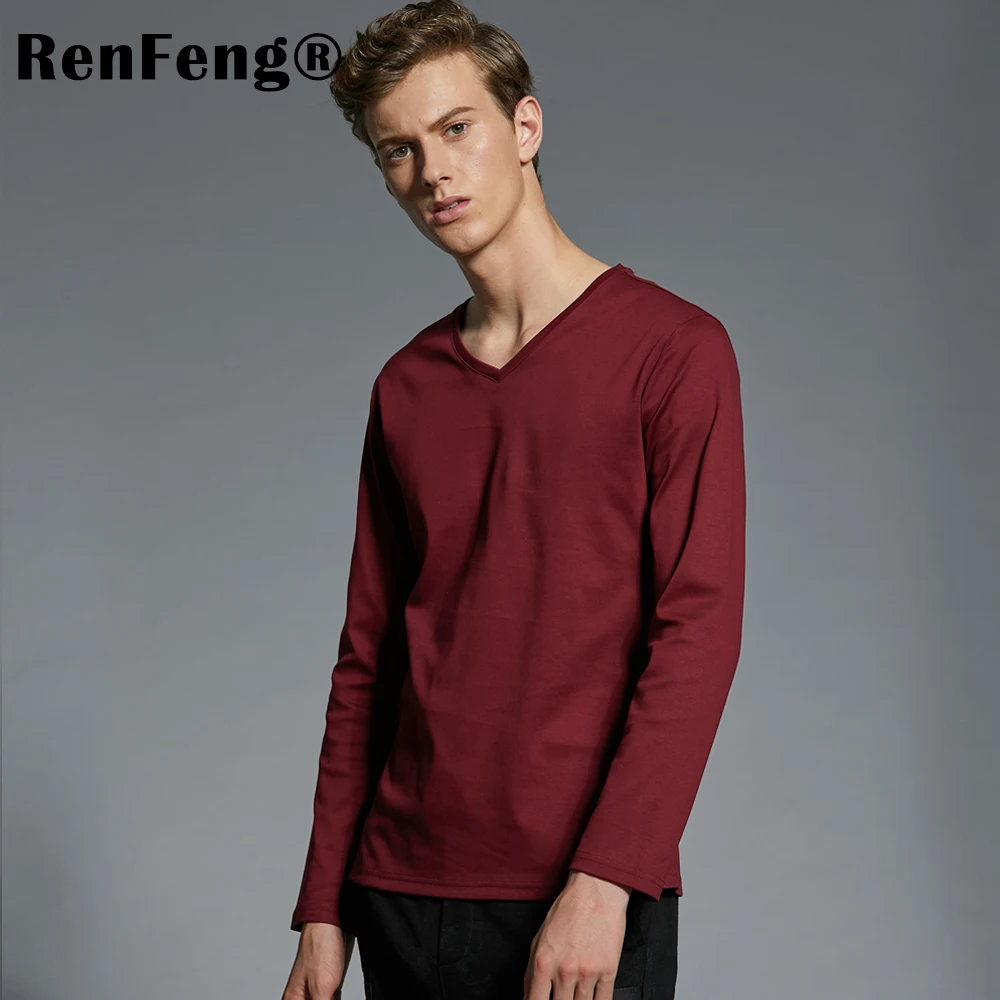 Fashion City Style Cool t-shirts For Men Underwear Long Sleeves Basic Top Blank Bottoming Shirt Undershirt 100% Cotton T-shirt (5)