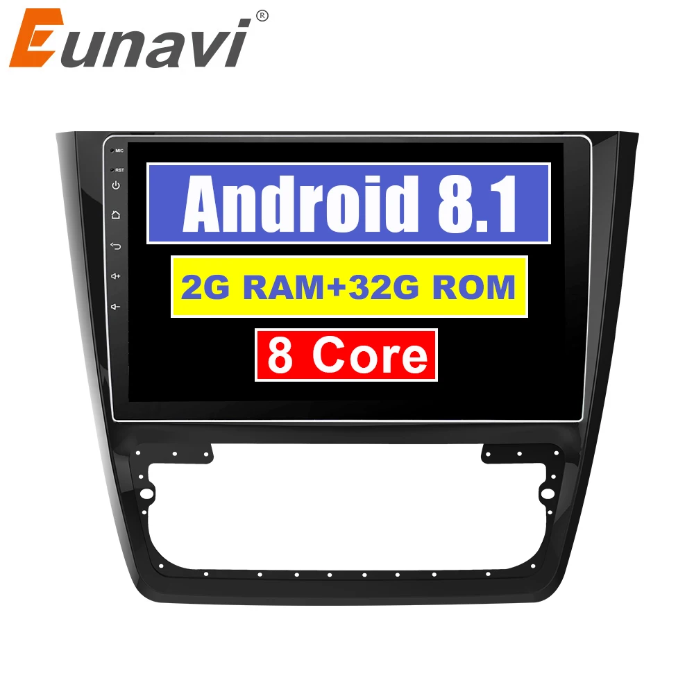 

Eunavi Android 8.1 Octa-core 10.1 inch Car Radio HeadUnit GPS Navi Player for Skoda Yeti 2014 2G+32G with WIFI RDS car stereo