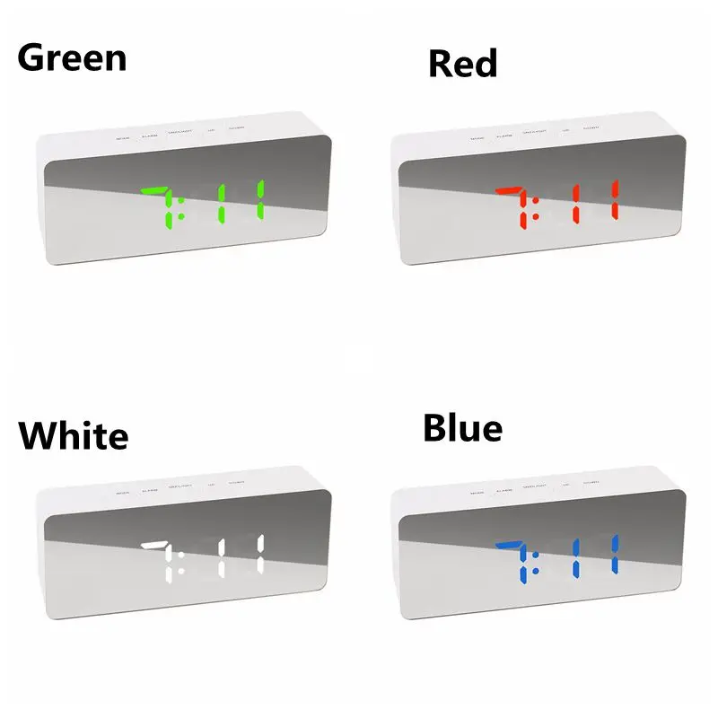Новинка, зеркальный светодиодный будильник, часы повтора сна, электронные цифровые настольные часы Despertador, настольные часы, термометр, украшение дома