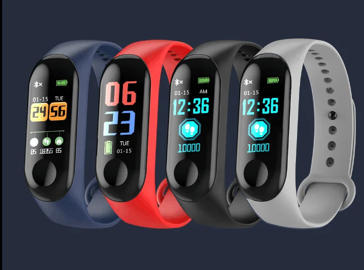 M3 plus Smart Band Watch Color Screen Wristband Heart Rate Activity Fitness tracker Smart Electronic Bracelet VS Xiaomi Miband 2