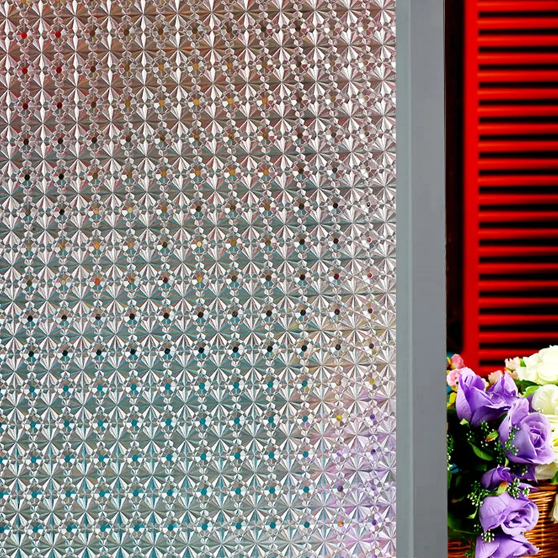 45x100cm 3D PVC glass film opaque irregular pattern glass sliding door