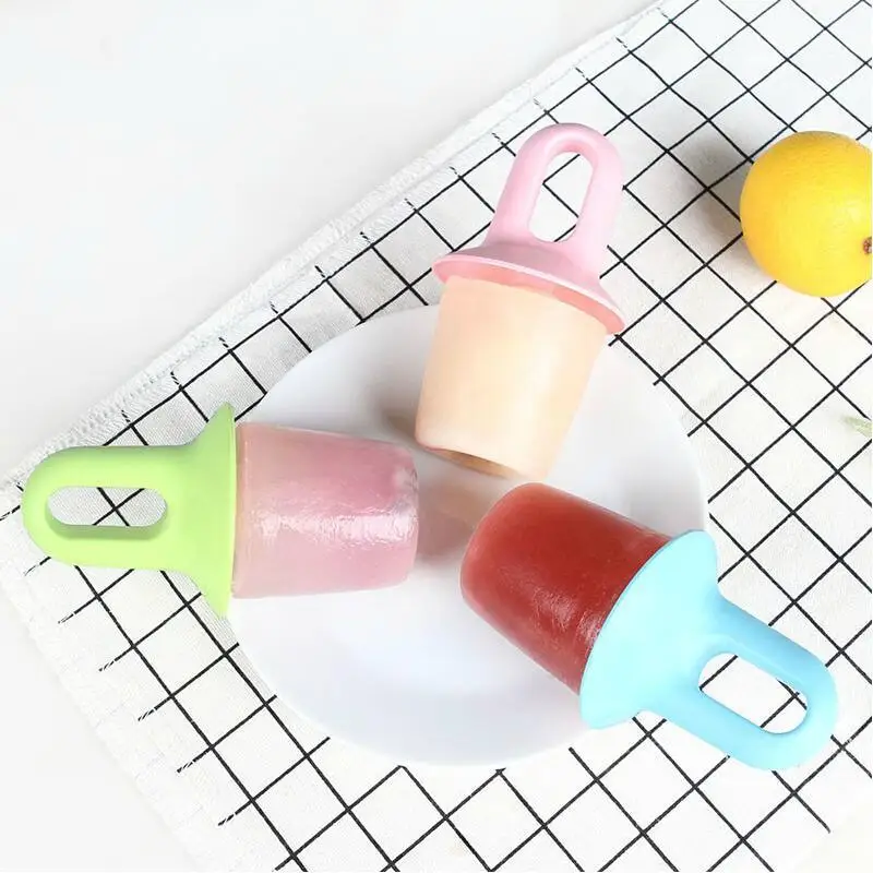 

1 Pcs Cavity Cute Ice Cream Mold Makers Silicone Thick material DIY Molds Ice Cube Moulds Dessert Molds Tray With Popsicle