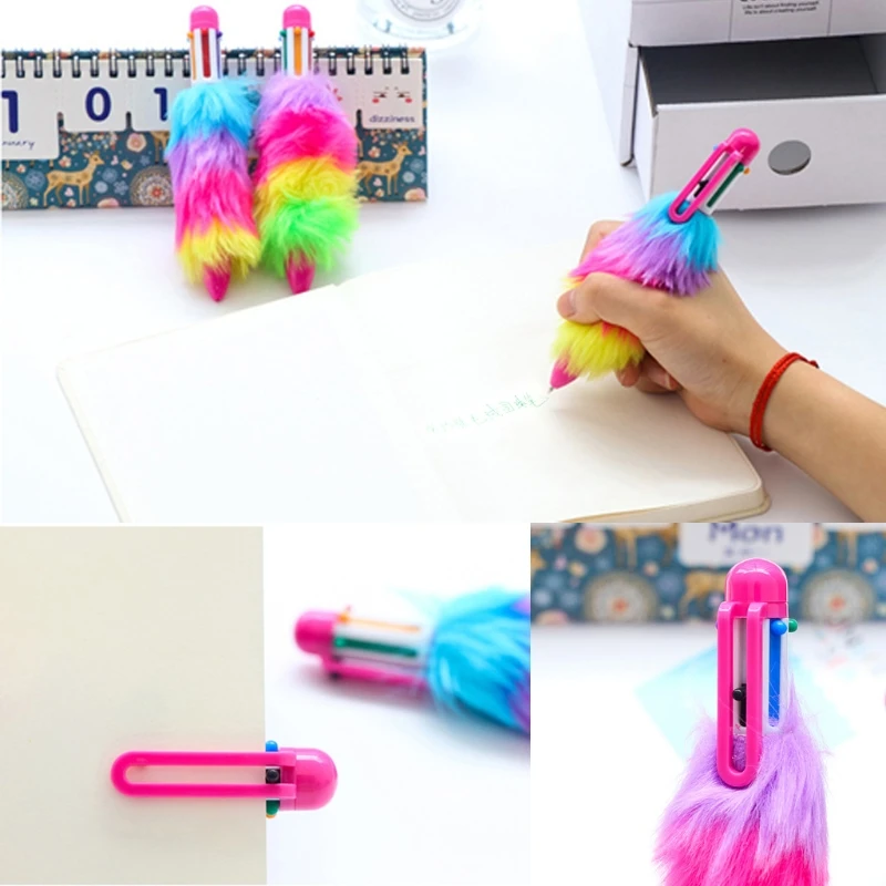 

Press Ballpoint Pen 6 Color Pen Stationery Ballpoint Pen School Supplies Kawaii Office Accessories Pens