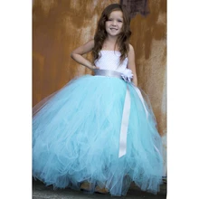 Пышное элегантное платье с цветочным узором для девочек; Цвет Аква-кутюр; серебряный пояс; отличный наряд для свадьбы; Пышное Платье-пачка для девочек; потертое платье; PT260