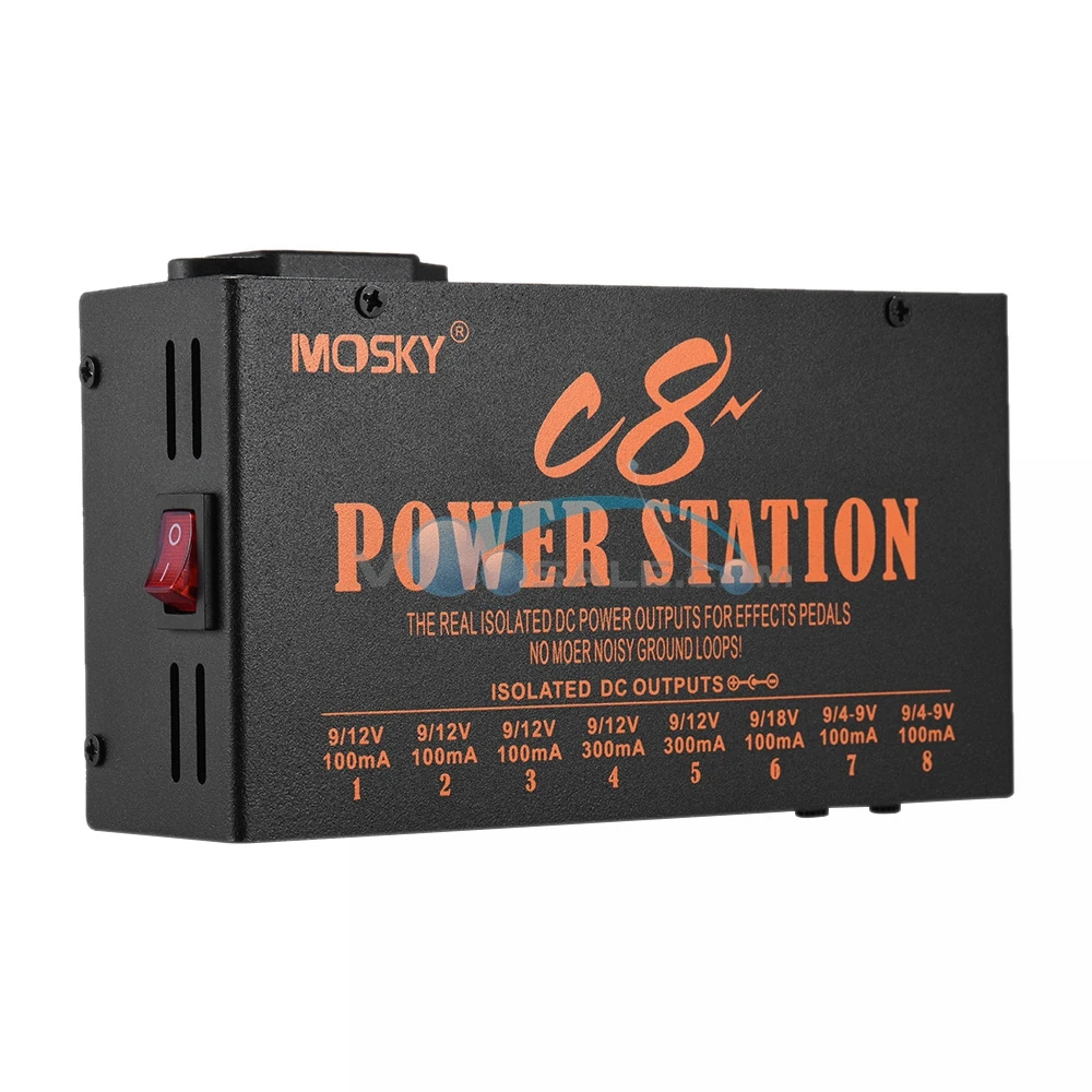 Mosky C8 гитарный эффект педаль питания 8 выходов 4-9 в Ddjustable 12 в 18 в опциональное напряжение гитарная педаль электростанция C8