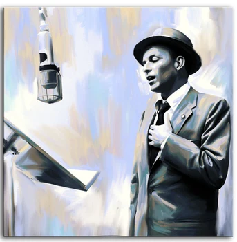

TOP HANDPAINT art work # oil painting #America FRANK SINATRA - 24" INCHES -free shipping cost