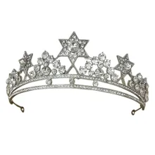 Серебряные бусины из горного хрусталя, звезда, Корона невесты, тиара de Noiva, головной убор, украшение для волос, женские свадебные аксессуары, BH