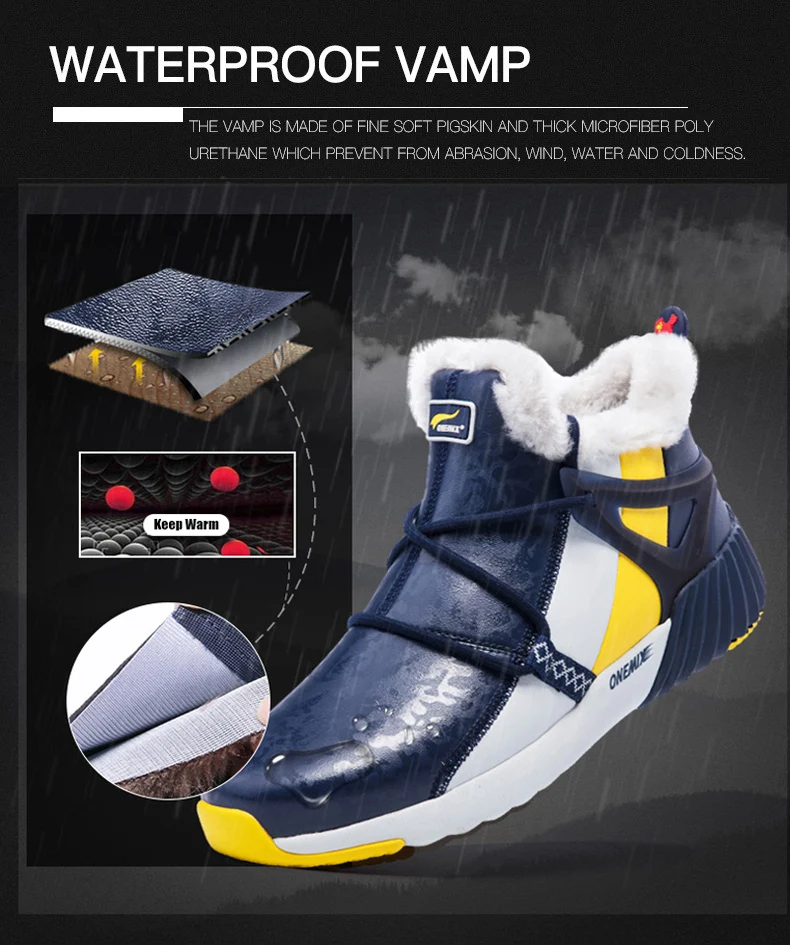 ONEMIX/Мужская обувь; зимние ботинки; теплые шерстяные кроссовки; уличная спортивная обувь унисекс; удобные кроссовки; размеры EU36-45