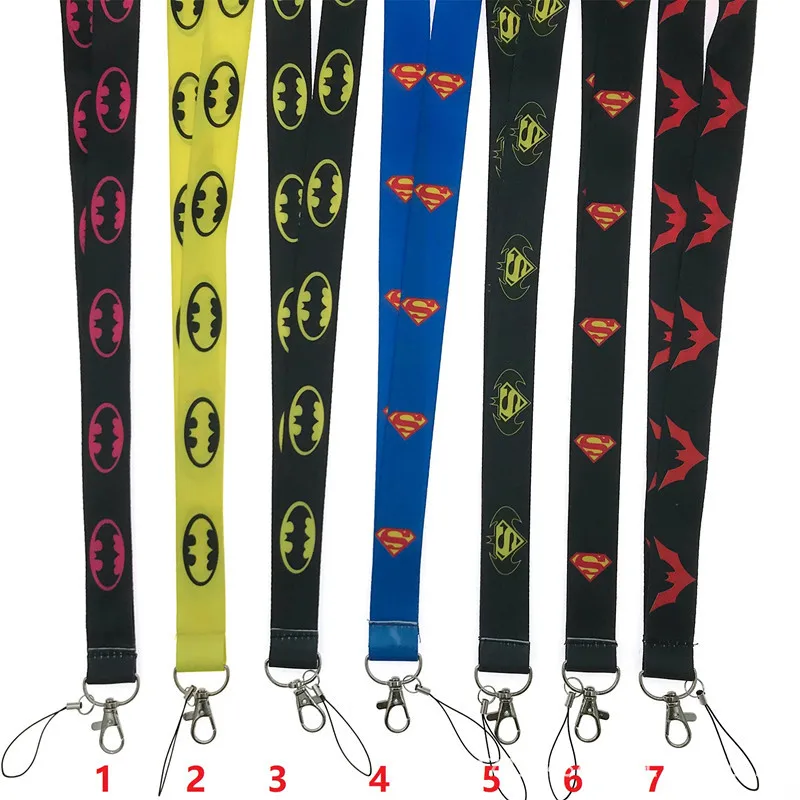 

Cartoon Superman Batman Lanyard phone hand Neck Strap cord For Keys ID Card S For USB Badge Holder Hang Mobile Rope