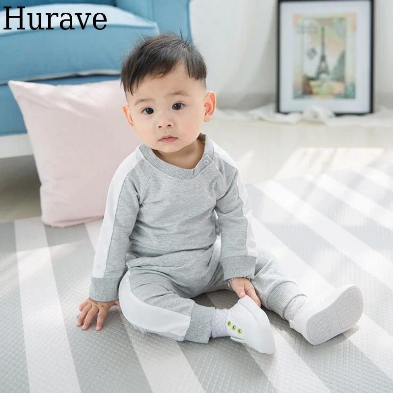 

Hurave autumn NEW Fashion baby boy clothes cotton long sleeves leisure sports suit kids clothes shirts+pants infant set