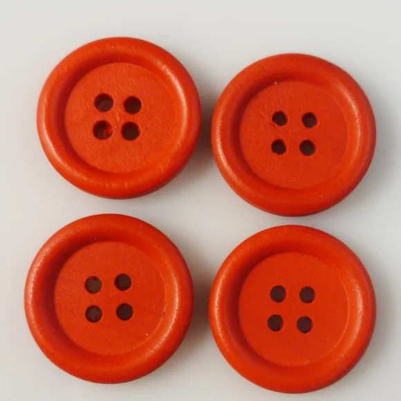 

50PCS 20MM painting red wooden buttons coat boots sewing clothes accessories MCB-150