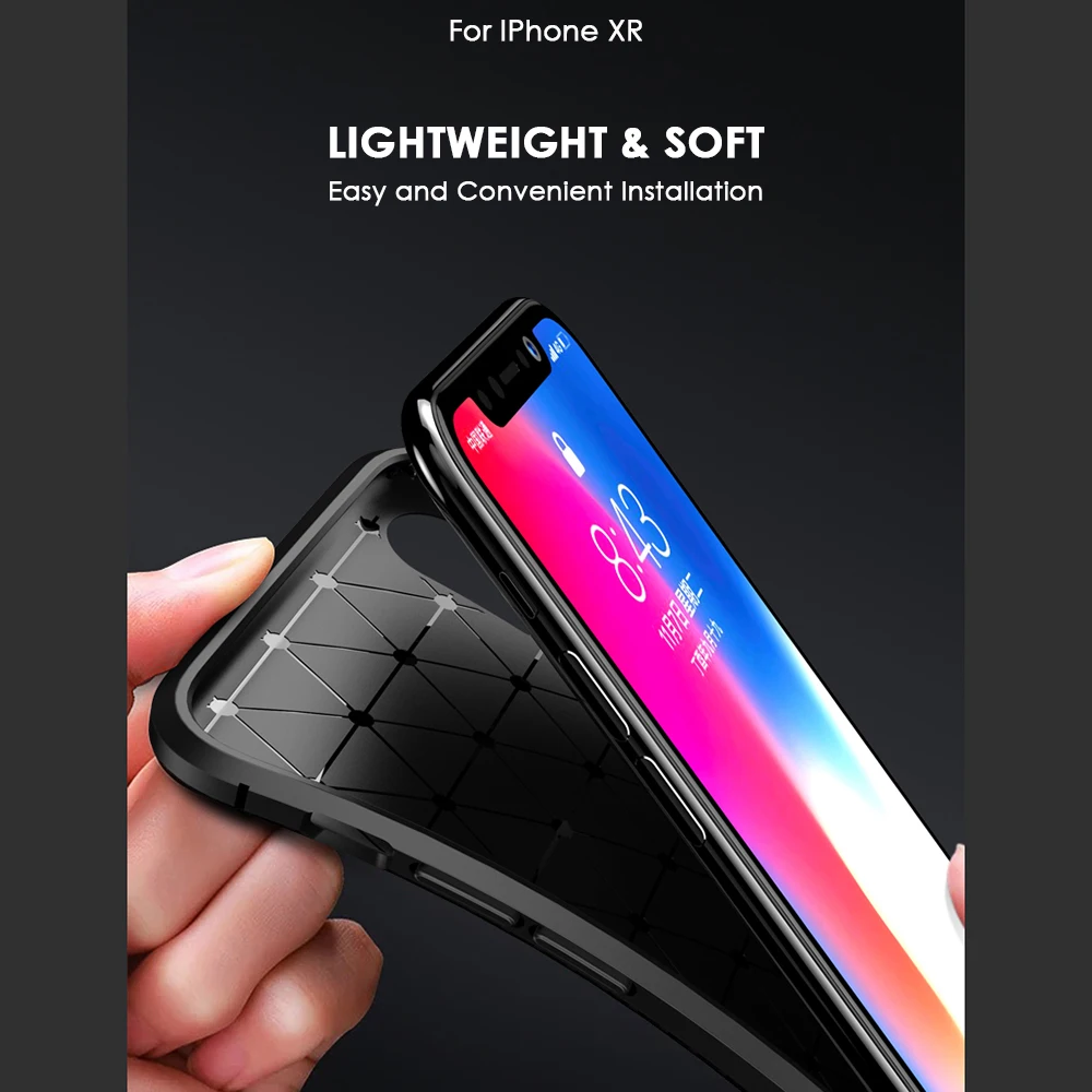 Для iPhone XR телефон Cae Защитная крышка телефона Shell Мягкий силикон TPU Бизнес Стиль роскошные прочный противоударный телефон оболочки