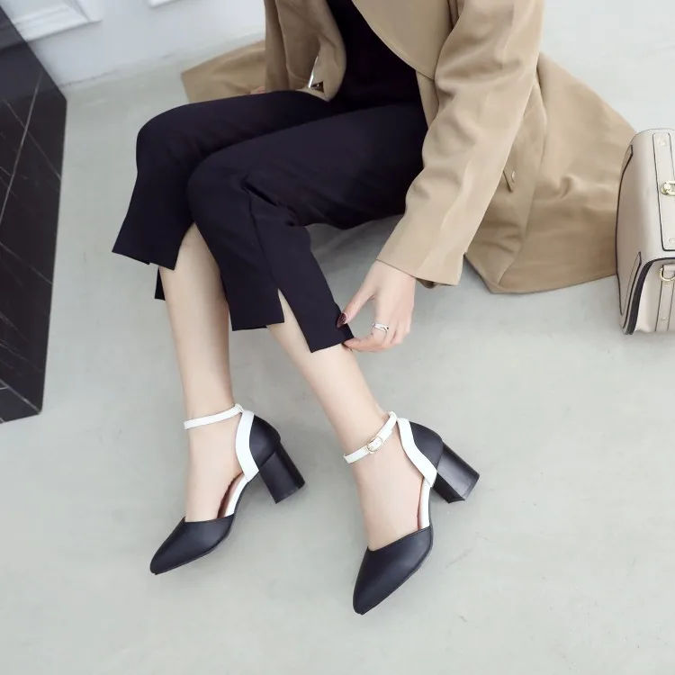 

Big Size 11 12 13 14 15 Ladies high heels women shoes woman pumps Blue Patchwork Low heel and high heel shoes