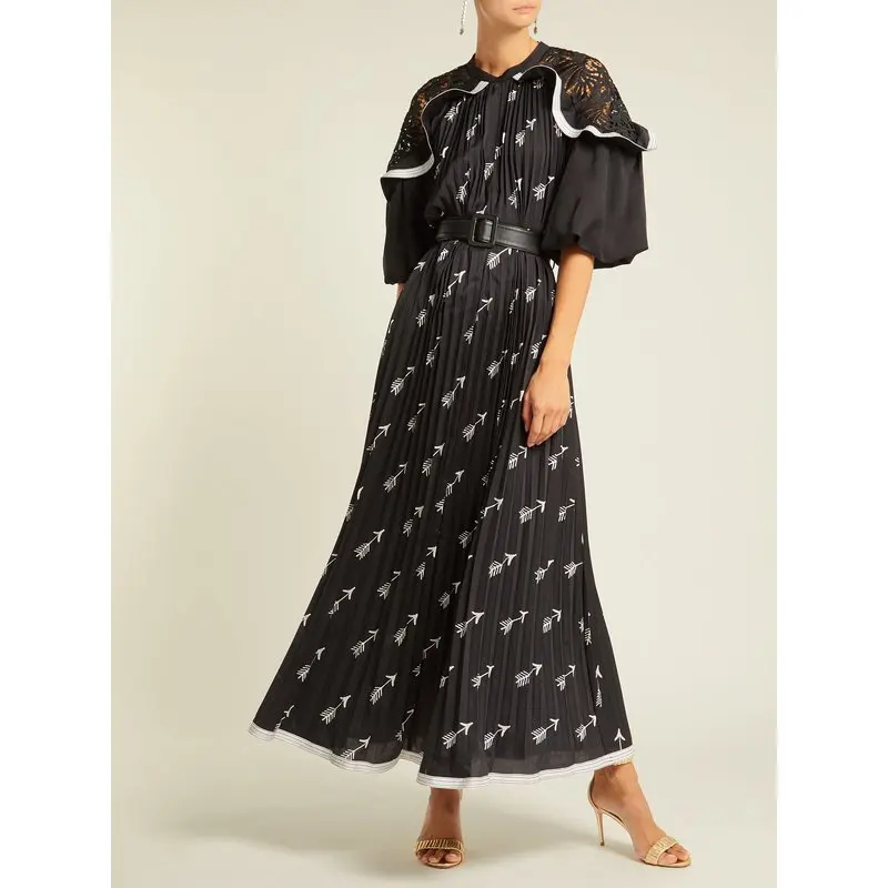 self portrait arrow print midi dress