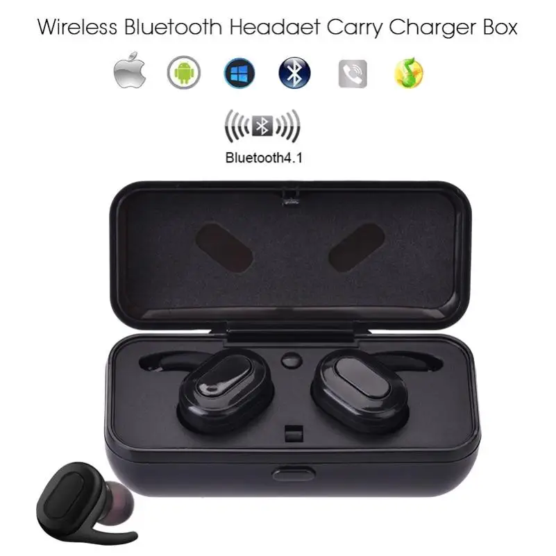 

X26 TWS Wireless Bluetooth earphone Portable Stereo Headset with 500mAh Mobile Power Box with Microphone For iphone
