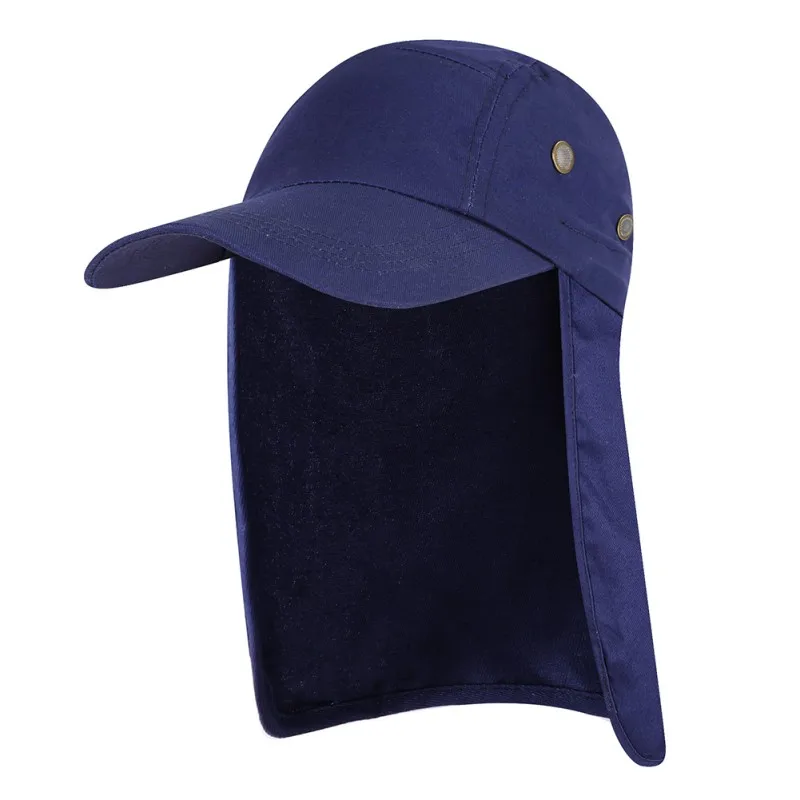 Унисекс Рыбалка шляпа солнцезащитный козырек шляпа Открытый UPF 50 Защита от солнца со съемными ушками шеи откидной крышкой для пеших прогулок - Цвет: ZQ