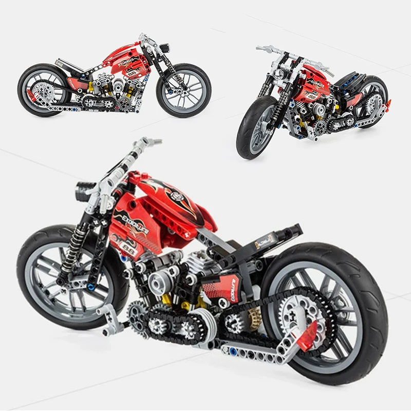 Legoed Technic Exploiture Speed Racing Motorcycle Building Blocks Model Sets Bricks Educational Children Toys