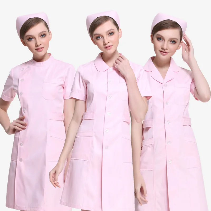 Летние медсестра равномерной белое пальто медсестра медицинской одежды Большие размеры Больница Доктора рабочая одежда S-XXXL медсестра