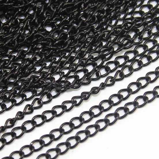 Buy 10Meters/Pack Black Metal Brass Necklace Chains
