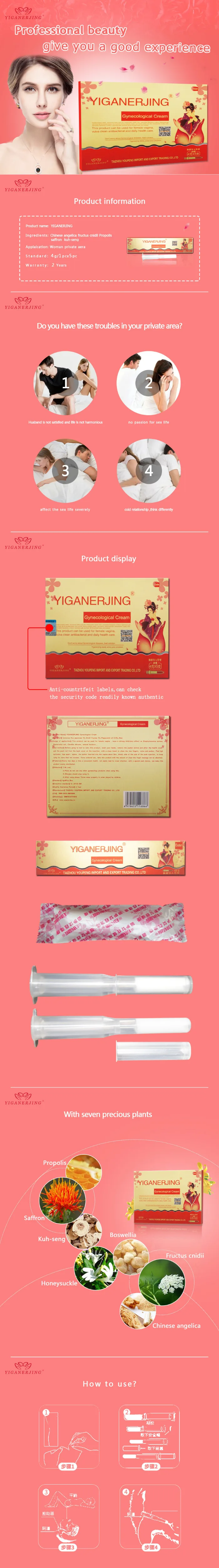 5 PCS/Box Gynecological Cream Feminine Hygiene Care Anti-bacterial Anti-inflammation Vaginitis  Trichomonas Treatments