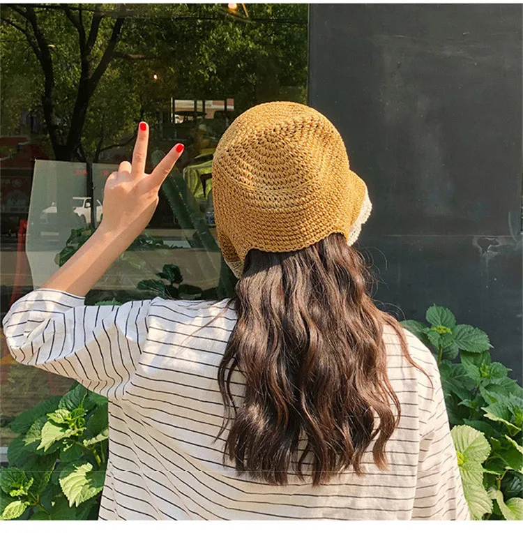 2018 Hot Sale French Mori Girl Style Lace Sunshade Straw Hat Summer Take a Holiday Windproof Beach Hat ACA31 (8)