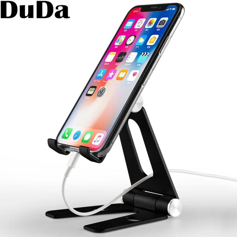 

Home Office Desktop Lazy Mobile phone Holder Stand Aluminum Alloy Double Folding Adjustable Support For xiaomi redmi note 5 mi 8