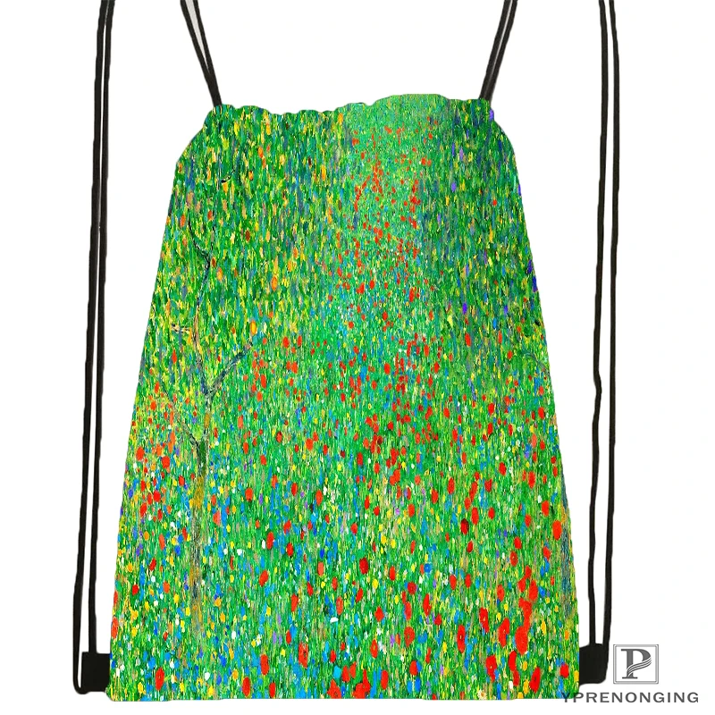 Custom Gustav Klimt#9 рюкзак на шнурке, милый рюкзак, детский Ранец(черная спинка) 31x40 см#180531-02-22