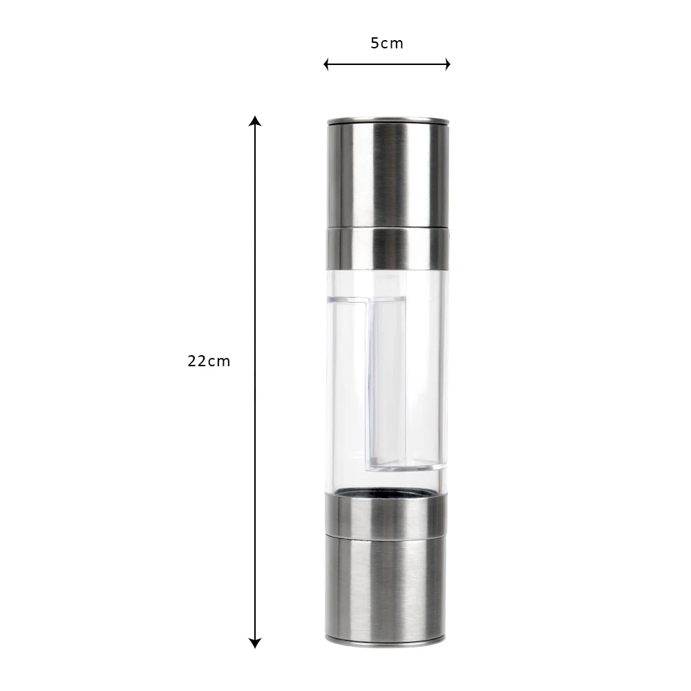 Pepper grinder 2 in 1 stainless steel manual salt pepper mill grinder seasoning grinding for cooking restaurants