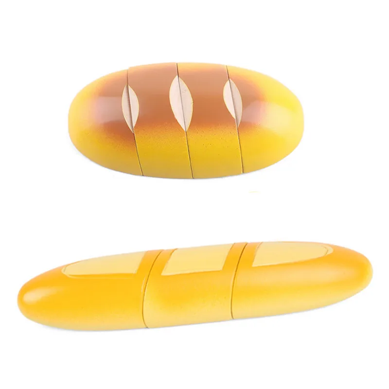 

Simulation Wooden Magnetic Connected Bread Kids Kitchen Cutting Food Pretend Play Game Educational Toy