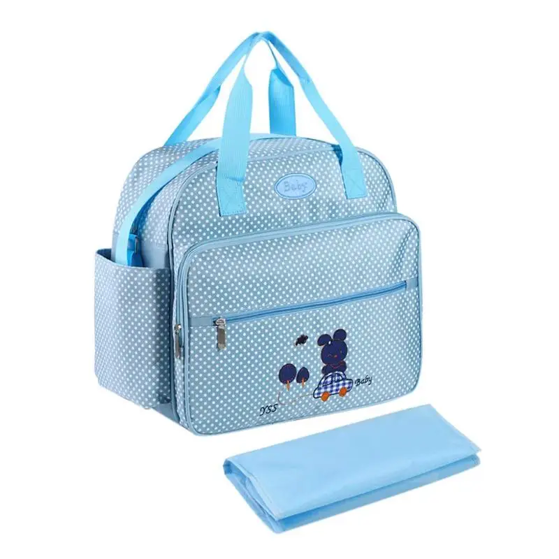 3/5 карманы мягкий подгузник сумки водостойкая Мода Мультфильм Hangbag Путешествия Рюкзак Для Матерей детские подгузники сумка для кормления