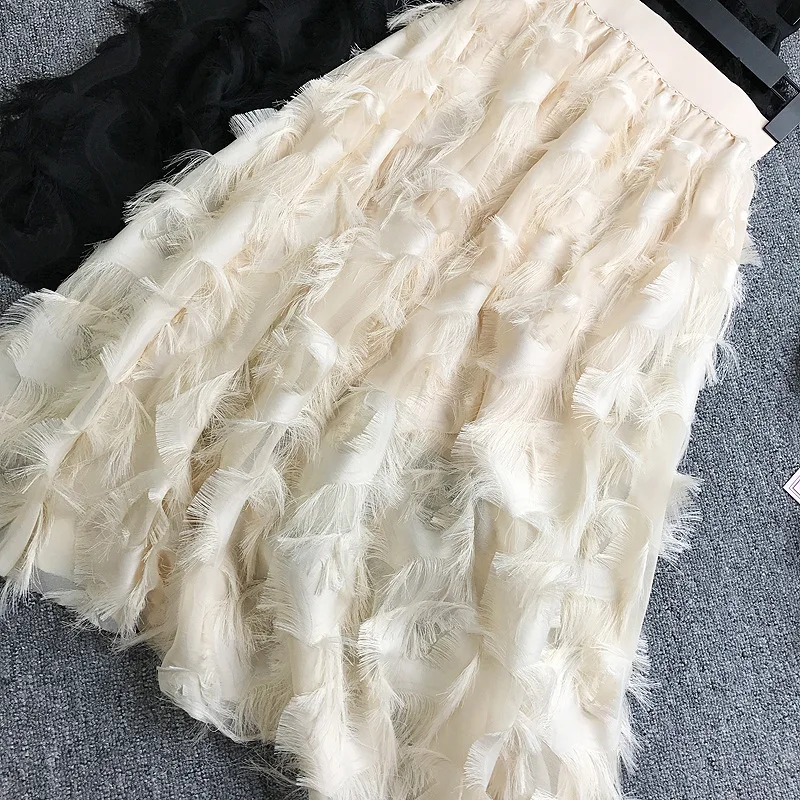 REALEFT женские элегантные белые вечерние длинные юбки новые весенние плиссированные шифоновые юбки средней длины с высокой талией для женщин s