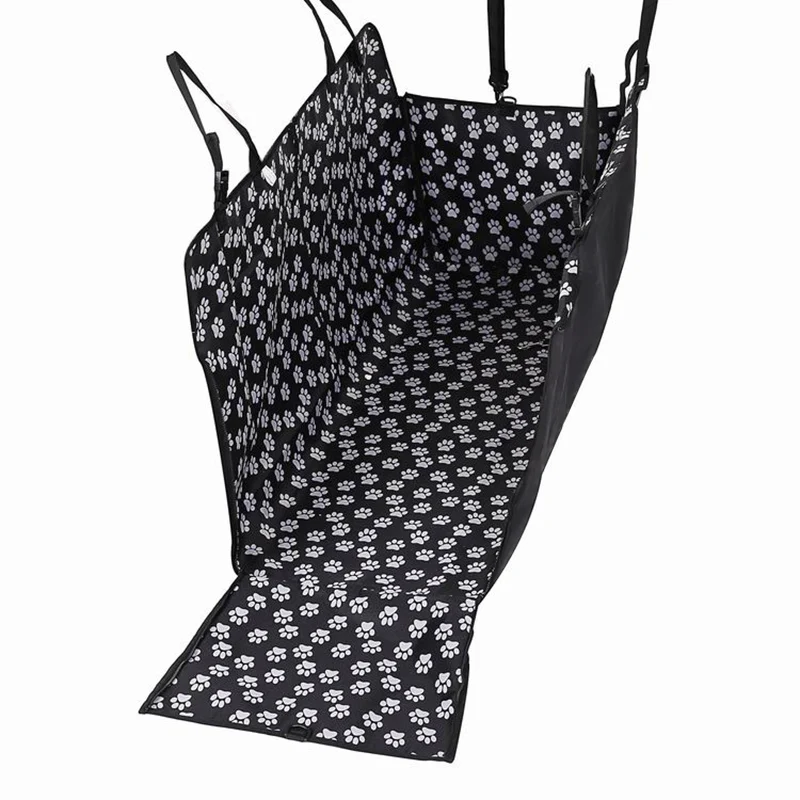 CAWAYI KENNEL Footprint Dog Carriers Waterproof Rear Back Pet Dog Car Seat Cover Mats Hammock Protector With Safety Belt D1010