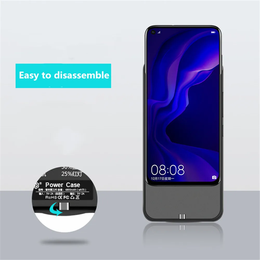 Портативное зарядное устройство NTSPACE зарядный чехол для Huawei Nova 3 задний зажим