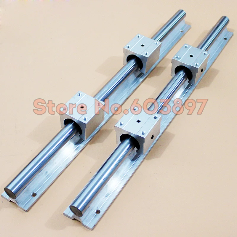 2 pcs linear supported rails 4 pcs SBR25UU bearing blocks sbr25 length