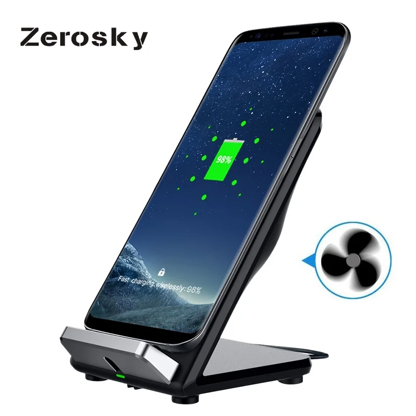 Беспроводное зарядное устройство Zerosky 10 8 Вт QI быстрая Беспроводная зарядка с