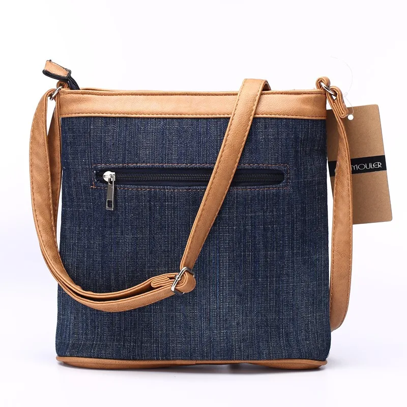 Annmouler женские Лоскутные сумки на плечо брендовая джинсовая сумка модная сумка через плечо винтажная сумка с Эйфелевой башней