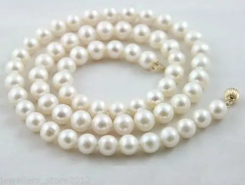 

Hot sale new Style >>>>>9-10MM White Pearl Necklace AAA