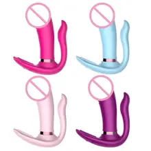 Wearable Heating Butterfly Vibrator Remote Control Clitoris G-Spot and Anus Triple Massager Female Rechargeable Vibrating Dildo