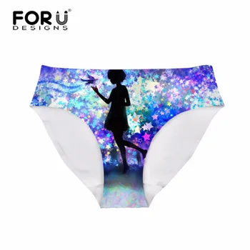 

FORUDESIGNS Harajuku Style Lovely Girls Stars Print Women Underwear Breathable Seamless Panties Female Mid-rise Traceless Briefs