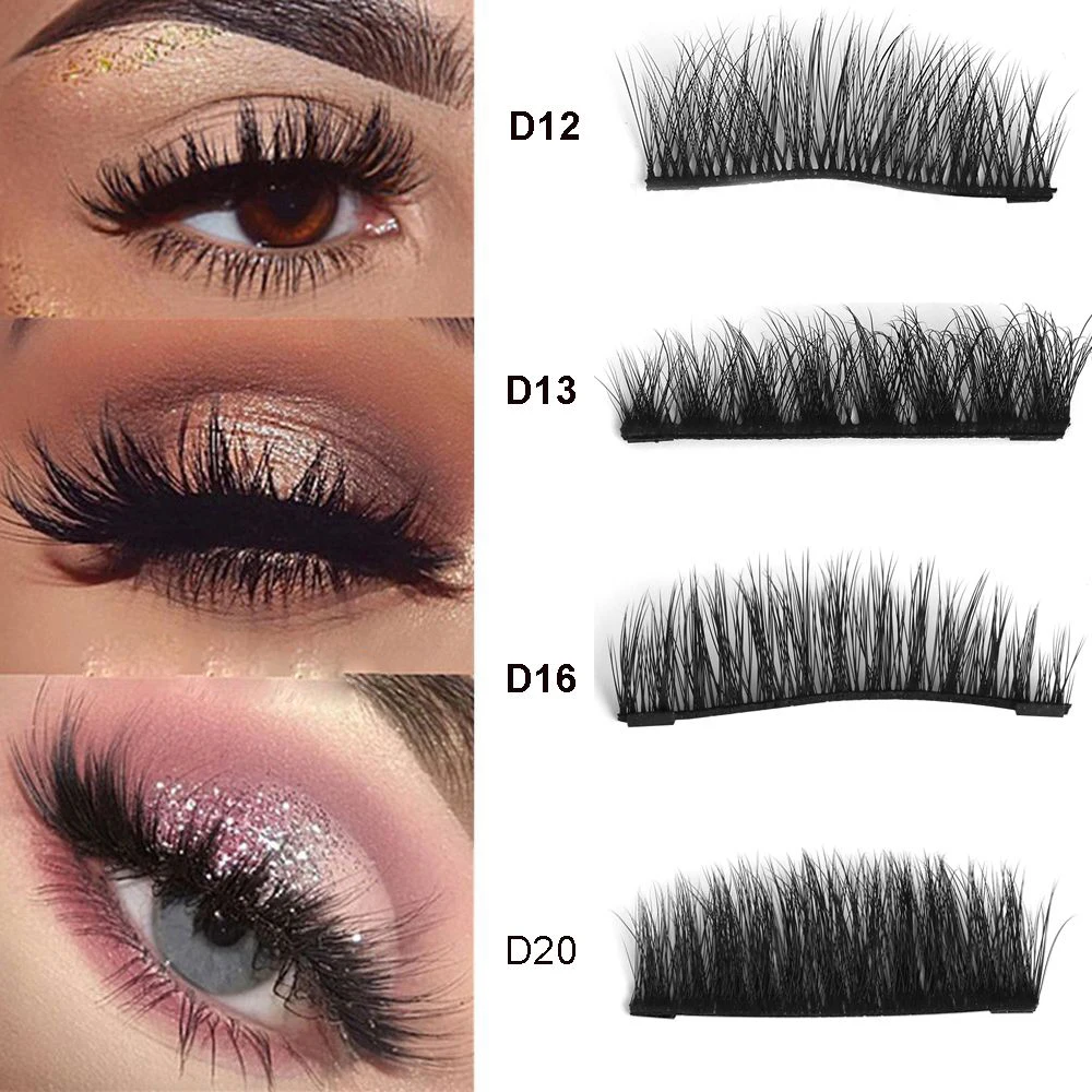 

1 Set 100% Mink Hair 3D Dual Magnetic Luxury False Eyelashes Thick Long Natural Magnet Eye Lashes Extension Beauty Makeup Tools