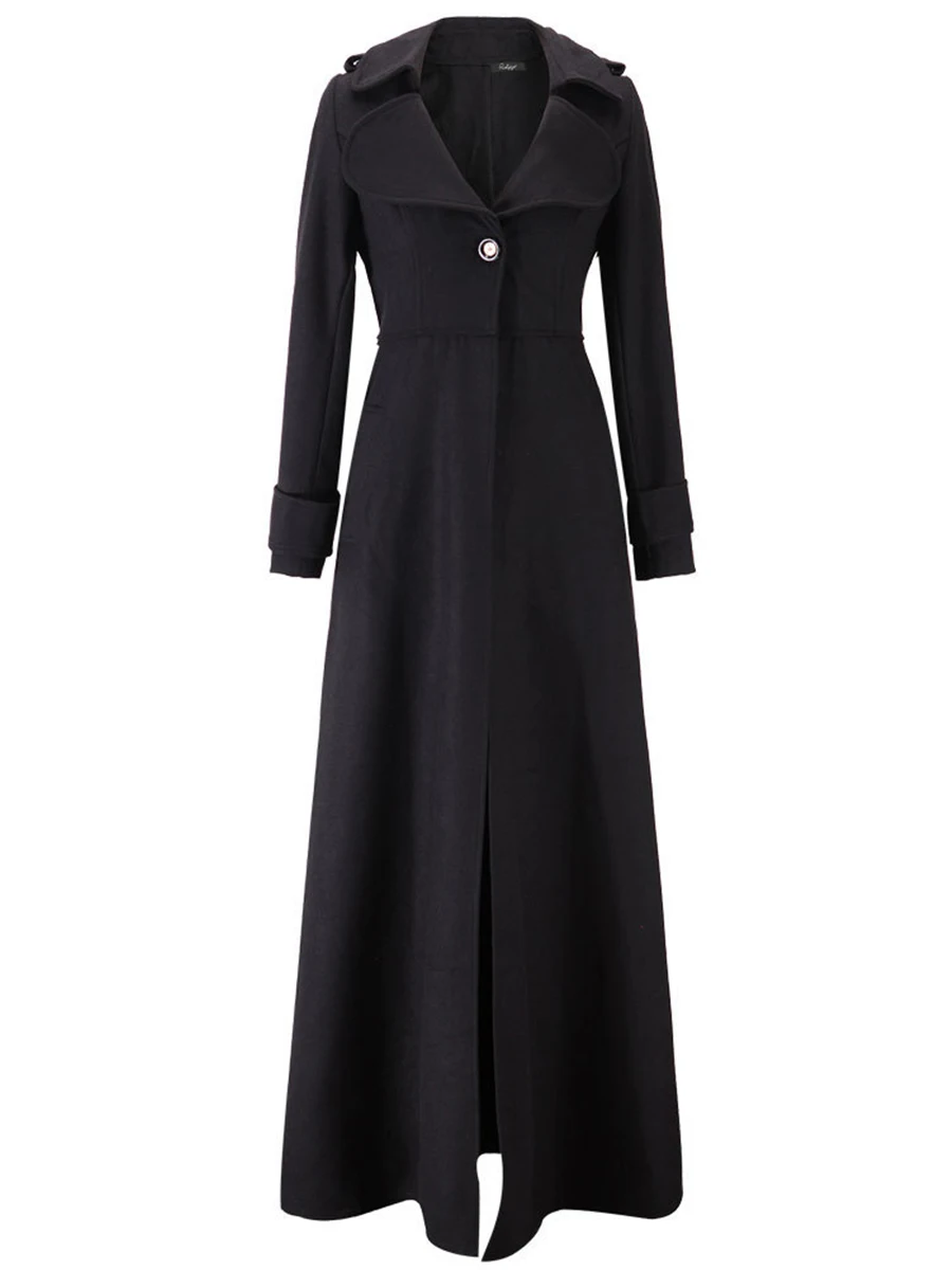 

Autumn And Winter New Women's Woolen Coat Long Coat Slim Mopping Windbreaker