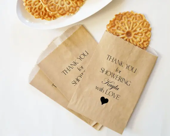 Aliexpress Custom Wedding Bridal Shower Kraft Paper Bakery Custom Wedding Bridal Shower Kraft Paper Bakery Cookie Bags Favors Dessert Table Coated
