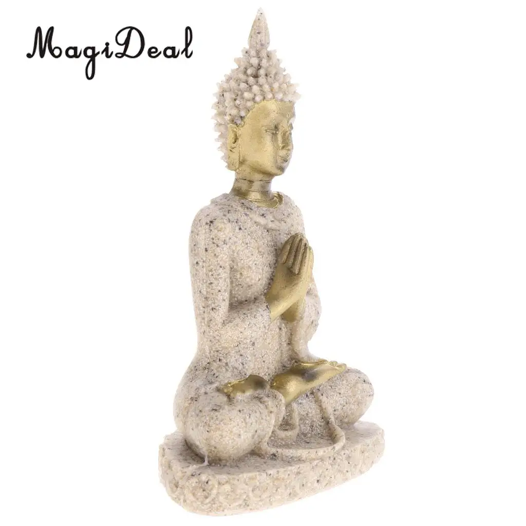 The Hue Sandstone Meditation Buddha Statue Sculpture Hand Carved Figurine Statue Home Decoration 