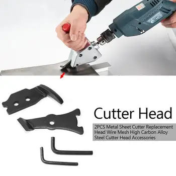 

2PCS Metal Sheet Cutter Replacement Head Wire Mesh High Carbon Alloy Steel Cutter Head Accessories